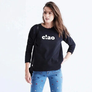 Madewell C!ao Graphic Cotton Black Sweatshirt